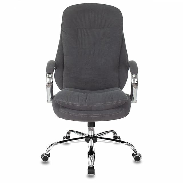 Кресло руководителя Бюрократ T-9950SL Fabric серый Alfa 44 крестов. металл хром