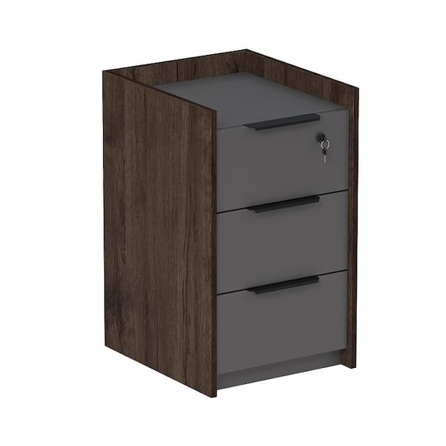 Тумба подкатная с ящиками Алсав MAGNETIC 15ТПЯ.604 (400х460х670) брауни/graphit