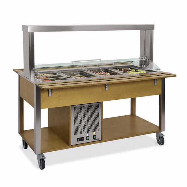 Стол Шведский охлаждаемый (защитное стекло подвижное) MetalCarrelli 6900.6M-RAL (цвет по RAL)